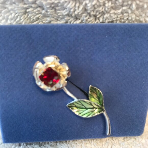 Vintage Avon Birthstone Rose Pin - January - Picture 1 of 10